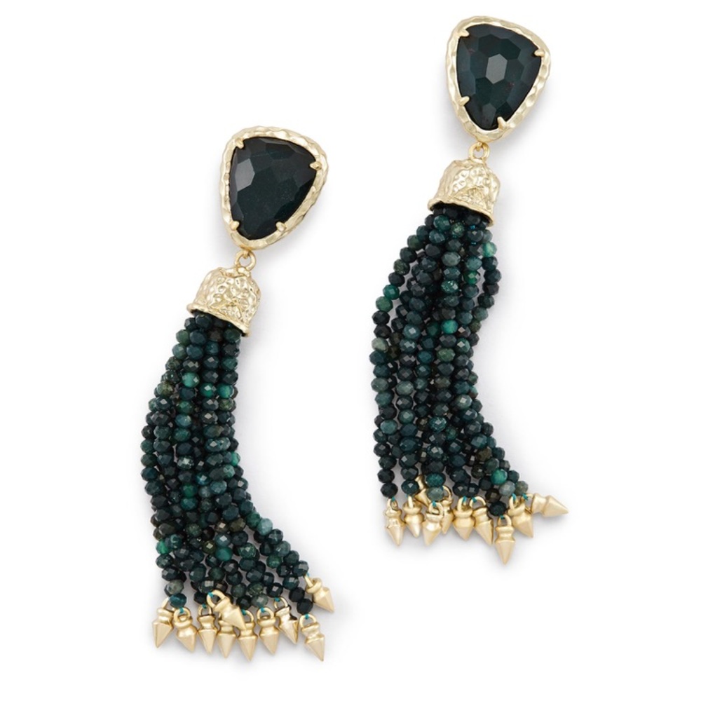 Kendra Scott blossom earrings green